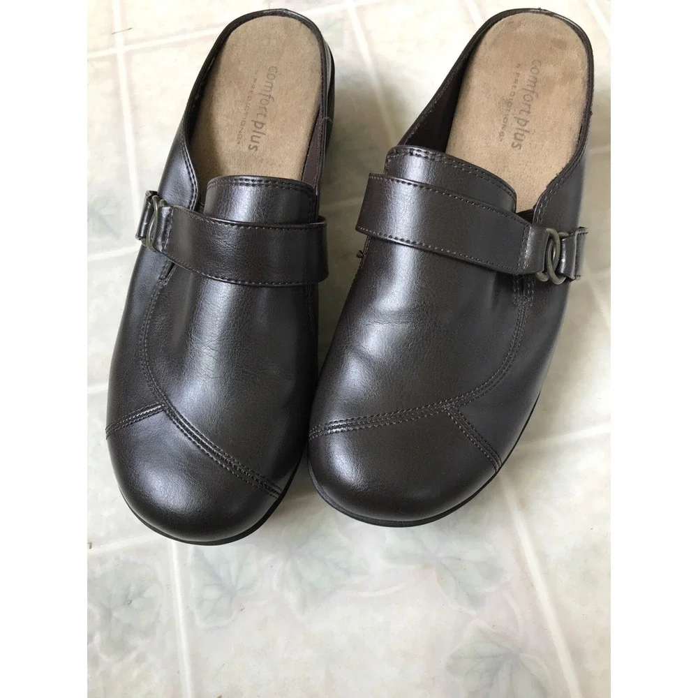 Real Comfort by Predictions 8.5M Brown Mule Slip On Dress Shoes Man Made 2
